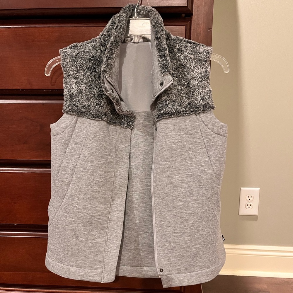 The North Face Gray Vest with Textured Collar